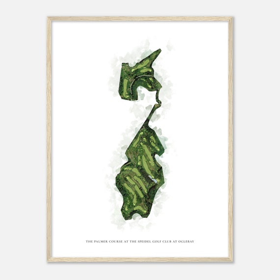 The Palmer Course At The Speidel Golf Club At Oglebay West Virginia Classic Watercolor Map Golfer Gift Golf Wall Art