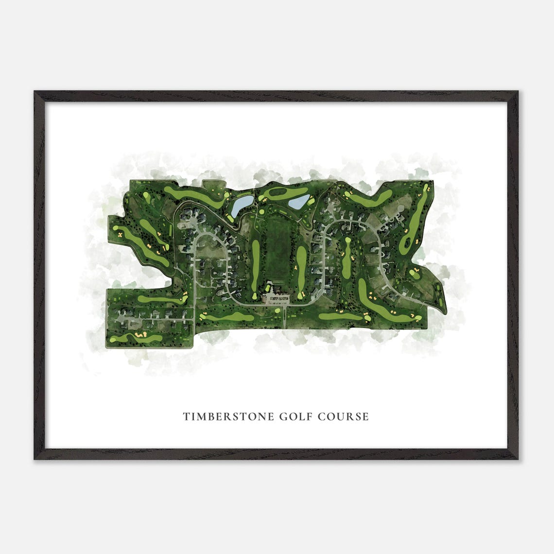 Timberstone Golf Course Classic Aerial Watercolor Map Poster - Image 5