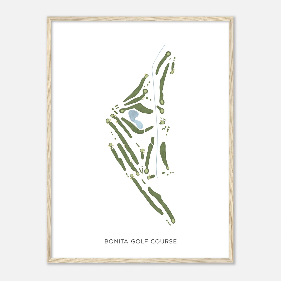Bonita Golf Course California Modern Watercolor Map Golfer Gift Golf Wall Art Golf Poster Print Course Layout