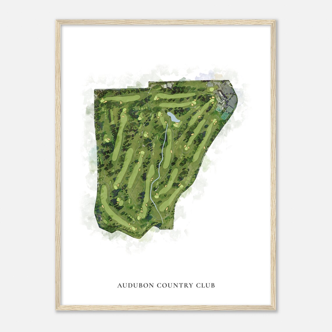 Audubon Country Club Kentucky Classic Watercolor Golf Map Poster
