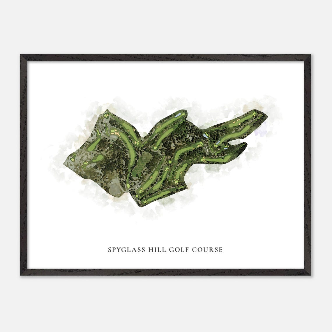 Spyglass Hill Golf Course Classic Watercolor Layout Map Poster - Image 5
