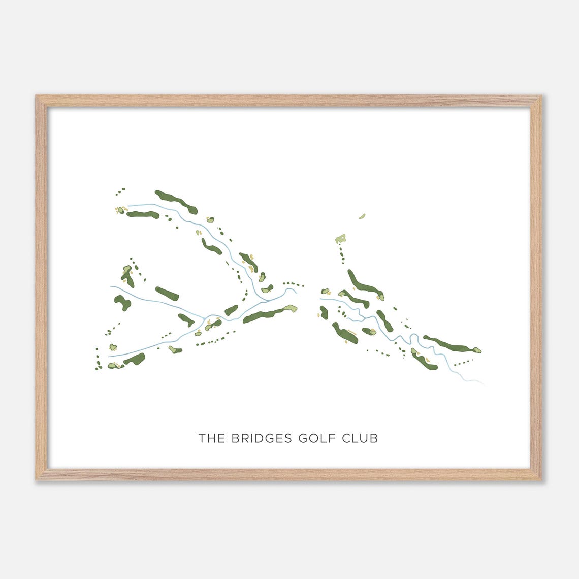 The Bridges Golf Club Modern Watercolor Golf Course Map Art Print
