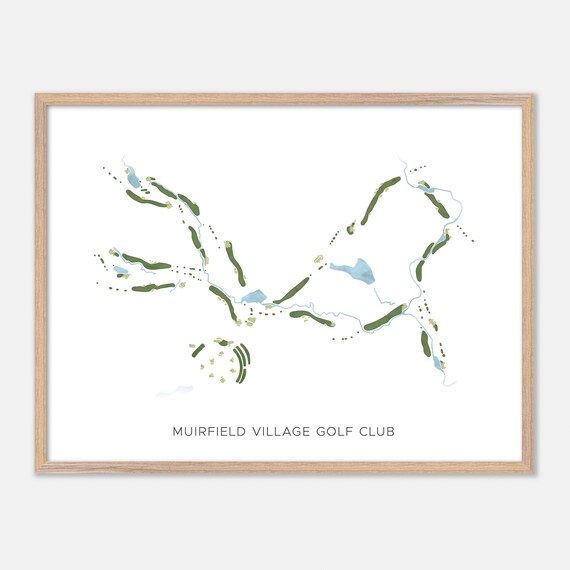 Muirfield Village Golf Club Watercolor Course Map Golfer Gift Poster
