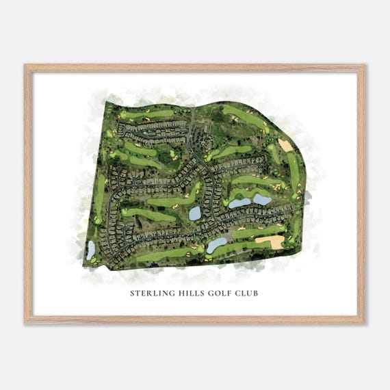 Sterling Hills Golf Club In Camarillo California Classic Watercolor Map Golfer Gift Golf Wall Art Golf Poster Print Course Layout