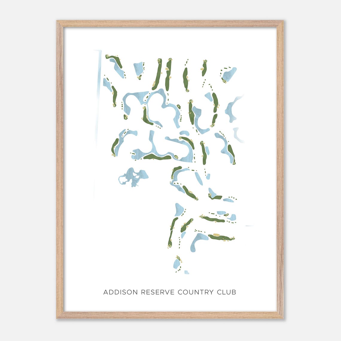 Addison Reserve Country Club Minimalist Watercolor Course Map Poster - Image 2