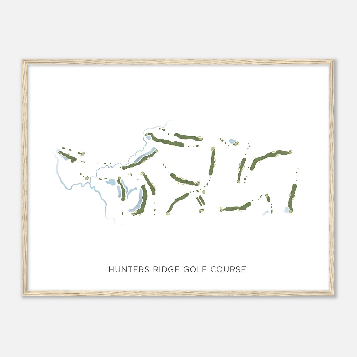 Hunters Ridge Golf Course Iowa Minimalist Watercolor Course Map Poster - Image 2