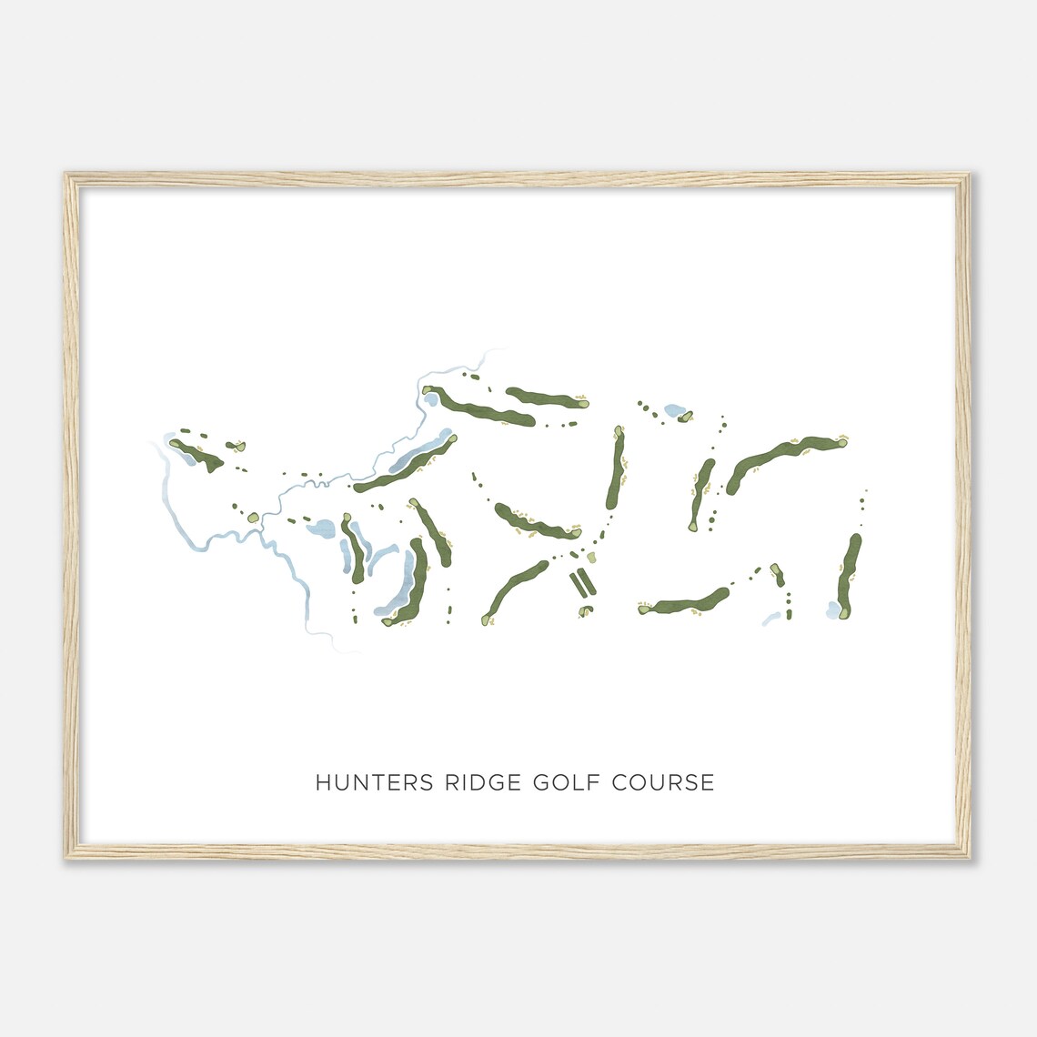 Hunters Ridge Golf Course Iowa Modern Watercolor Map Golfer Gift Golf Wall Art Golf Poster Print Course Layout - Image 2