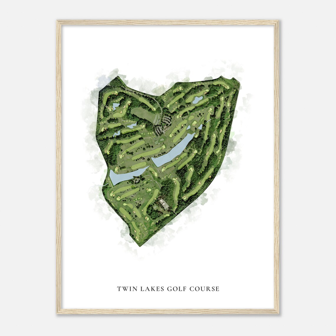Twin Lakes Golf Course Virginia Classic Watercolor Map Poster - Image 2