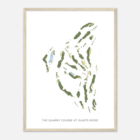 The Quarry Course At Giants Ridge Minnesota Modern Watercolor Map Golfer Gift Golf Wall Art Golf Poster Print Course Layout
