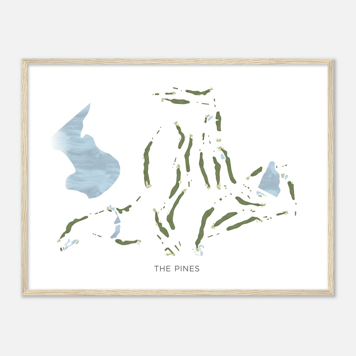 The Pines Minnesota Modern Watercolor Map Golfer Gift Golf Wall Art Golf Poster Print Course Layout - Image 2