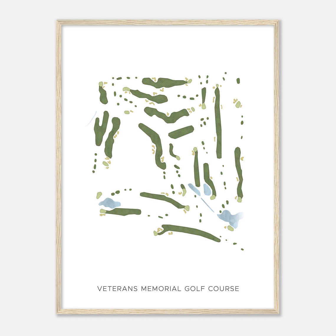 Veterans Memorial Golf Course Illinois Modern Watercolor Map Golfer Gift Golf Wall Art Golf Poster Print Course Layout - Image 2