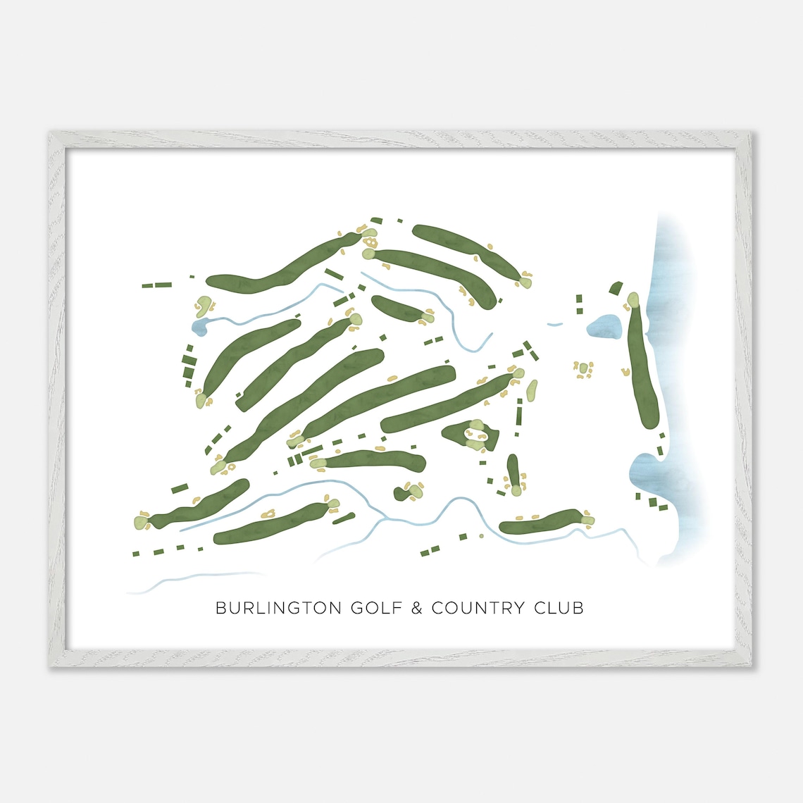Burlington Golf & Country Club Burlington Canada Modern Watercolor Golf Map Poster - Image 3