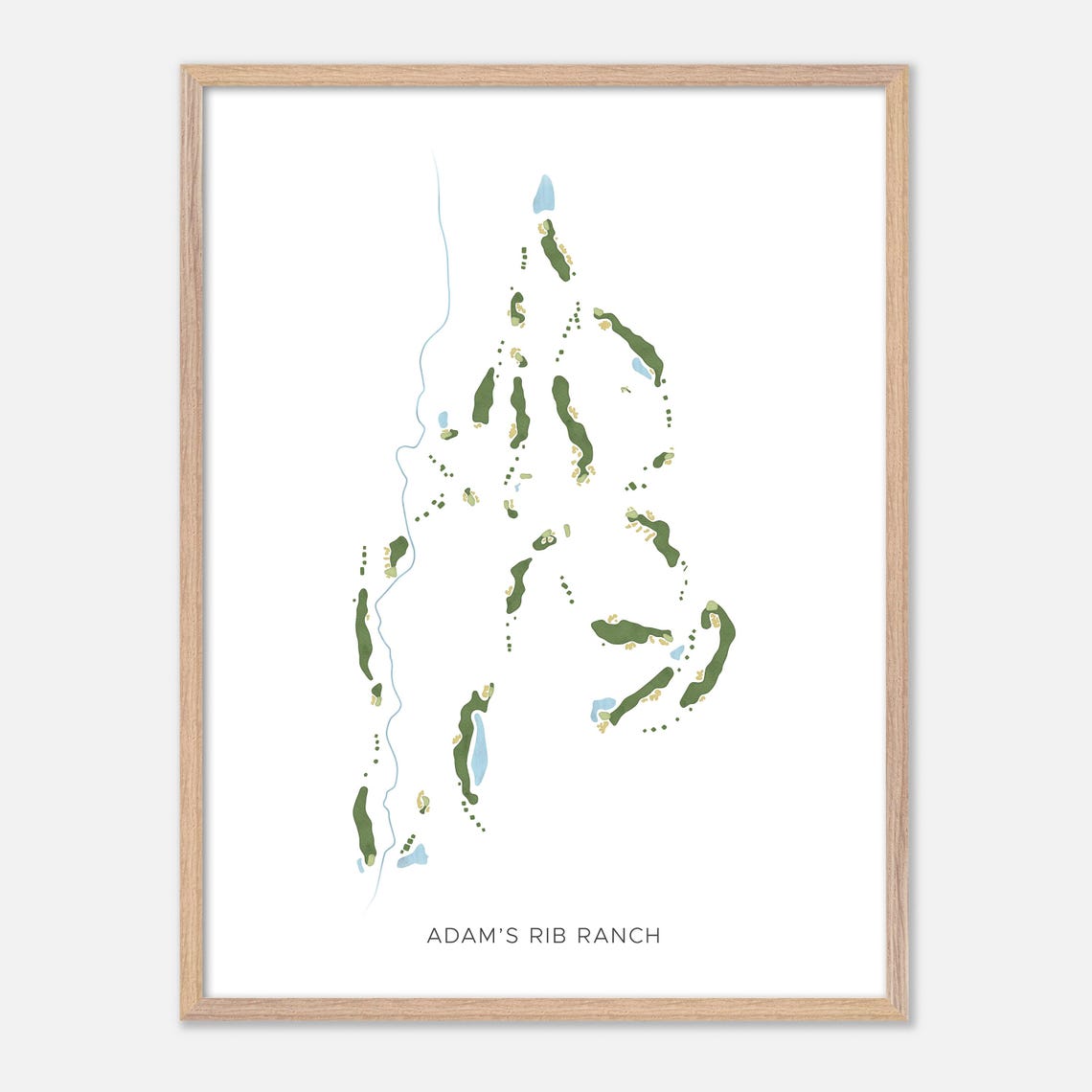 Adam's Rib Ranch Colorado Modern Watercolor Golf Course Map Poster - Image 6