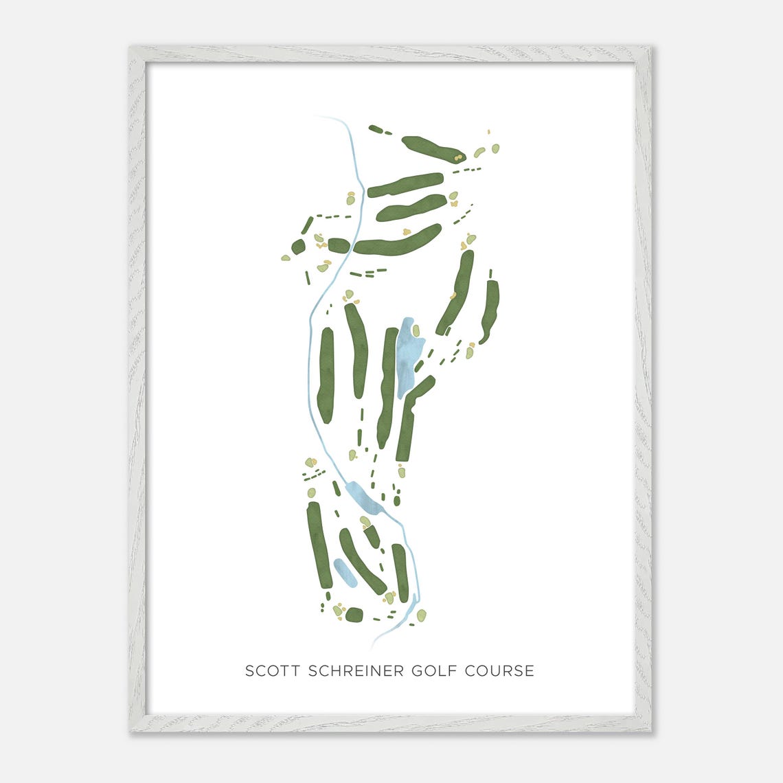 Scott Schreiner Golf Course Kerrville Texas Modern Watercolor Poster - Image 2