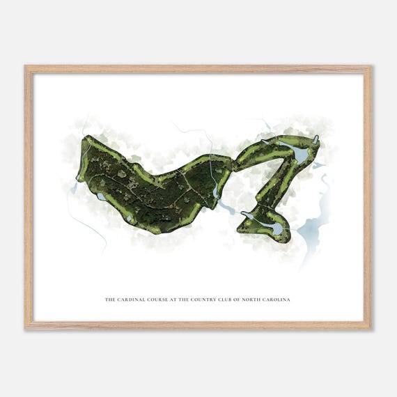 The Cardinal Course At The Country Club Of North Carolina In Pinehurst North Carolina Classic Watercolor Map Golfer Gift Golf Wall Art