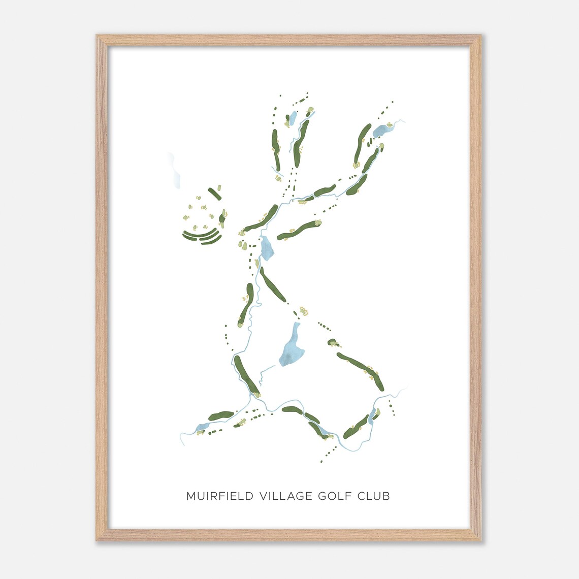 Muirfield Village Golf Club Watercolor Course Map Golfer Gift Poster - Image 6