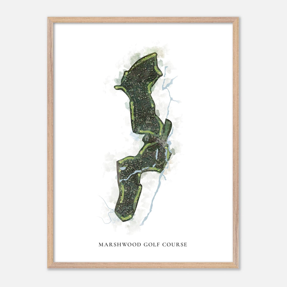 Marshwood Golf Course Watercolor Golf Map Golfer Gift Poster - Image 2