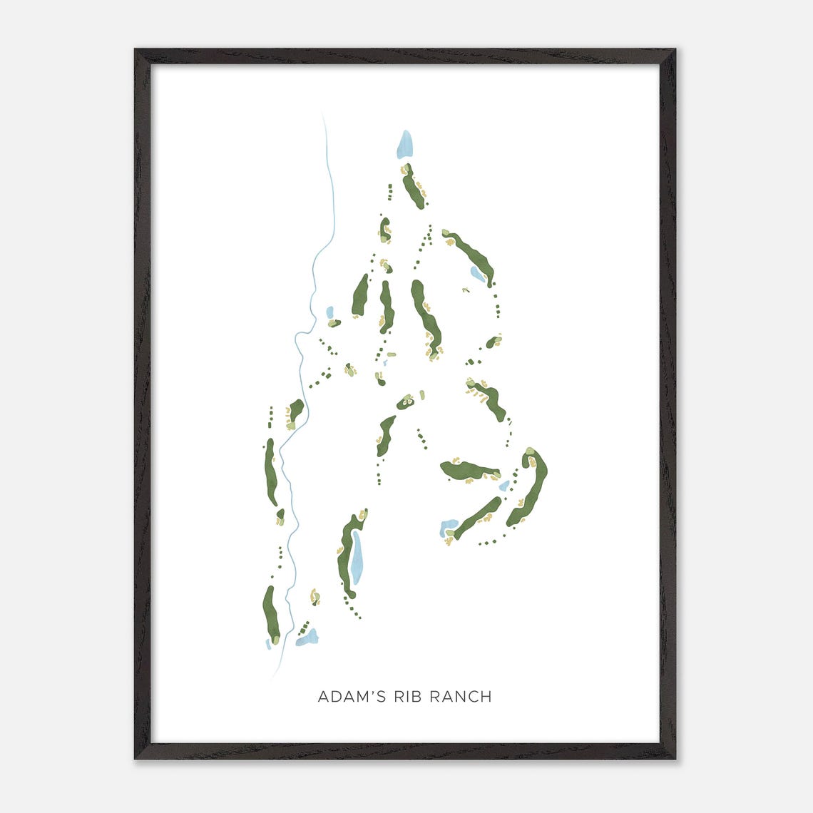 Adam's Rib Ranch Colorado Modern Watercolor Golf Course Map Poster - Image 3