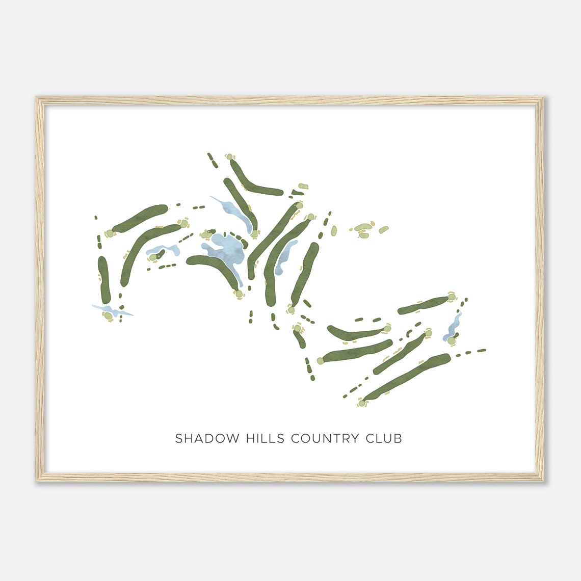 Shadow Hills Country Club Modern Minimalist Course Map Poster - Image 2