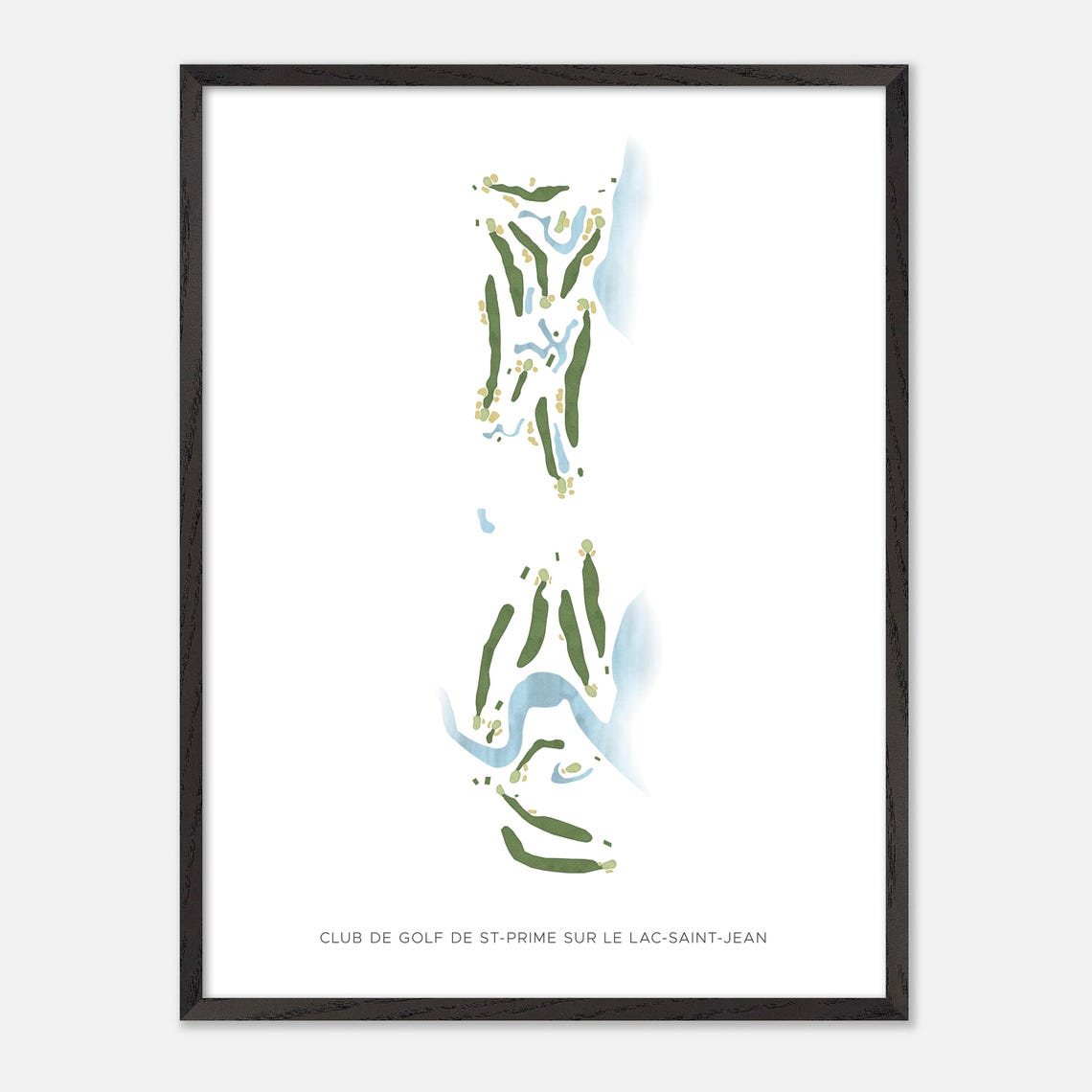 Club De Golf De St Prime Lac Saint Jean Modern Watercolor Map Poster - Image 2