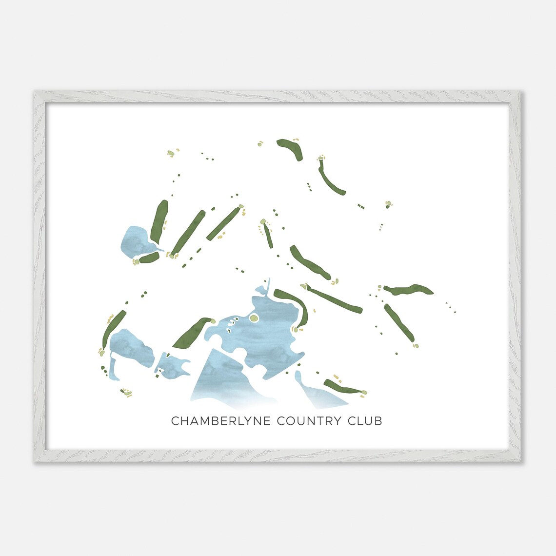 Chamberlyne Country Club Watercolor Course Map Lakeside Layout Poster - Image 4
