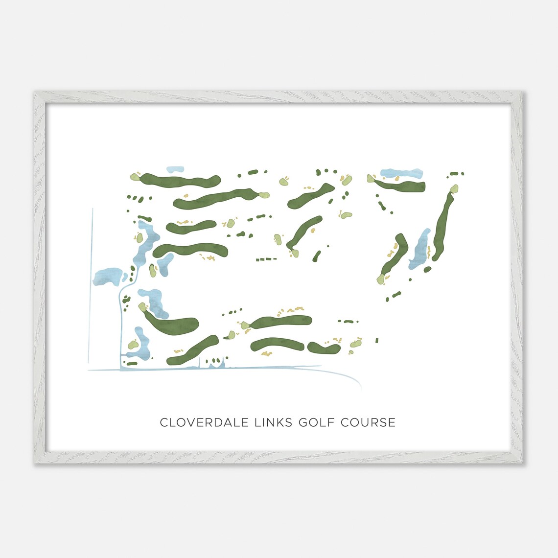 Cloverdale Links Golf Course Canada Minimalist Watercolor Golf Map Poster - Image 3