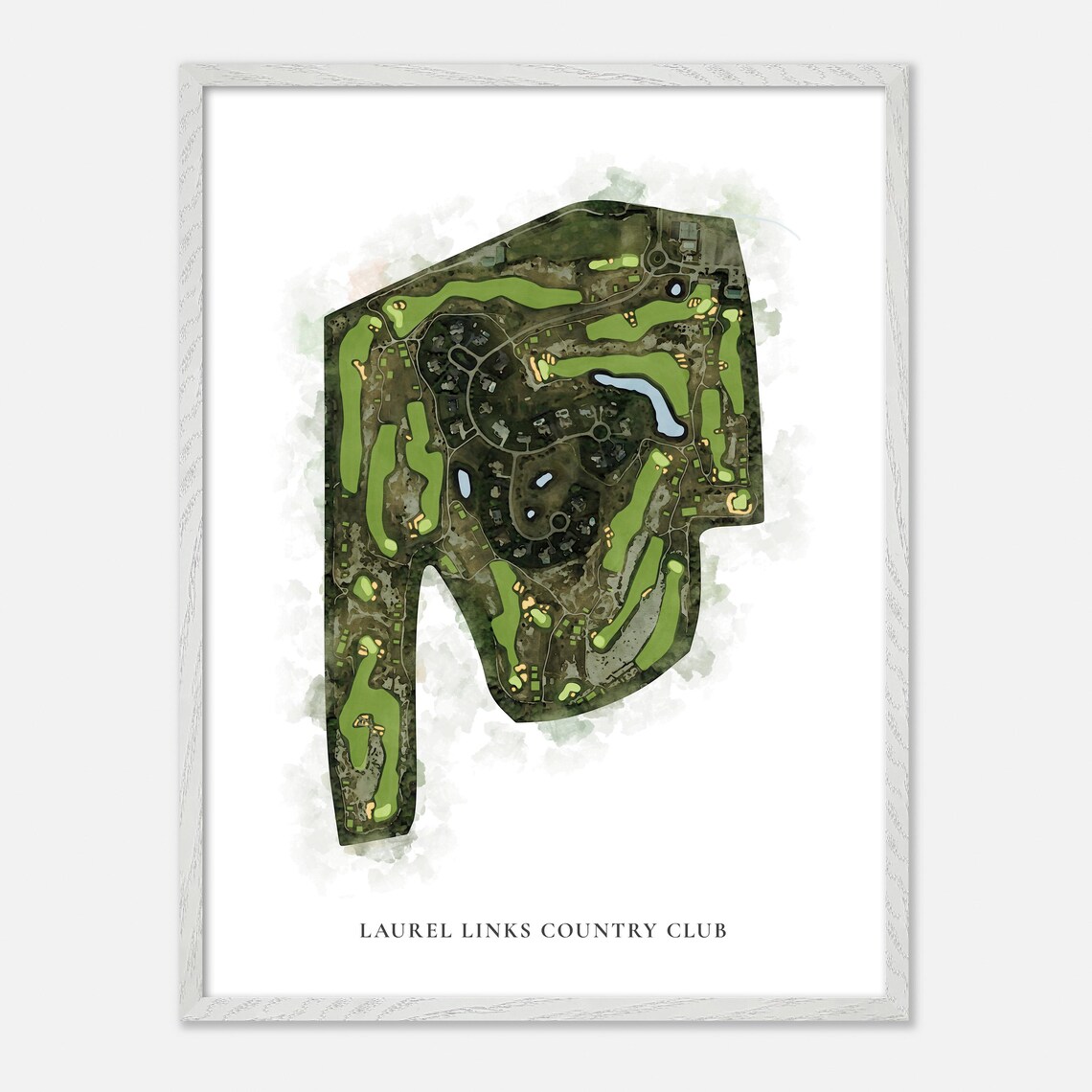 Laurel Links Country Club Mattituck New York Classic Watercolor Golf Map Poster - Image 2