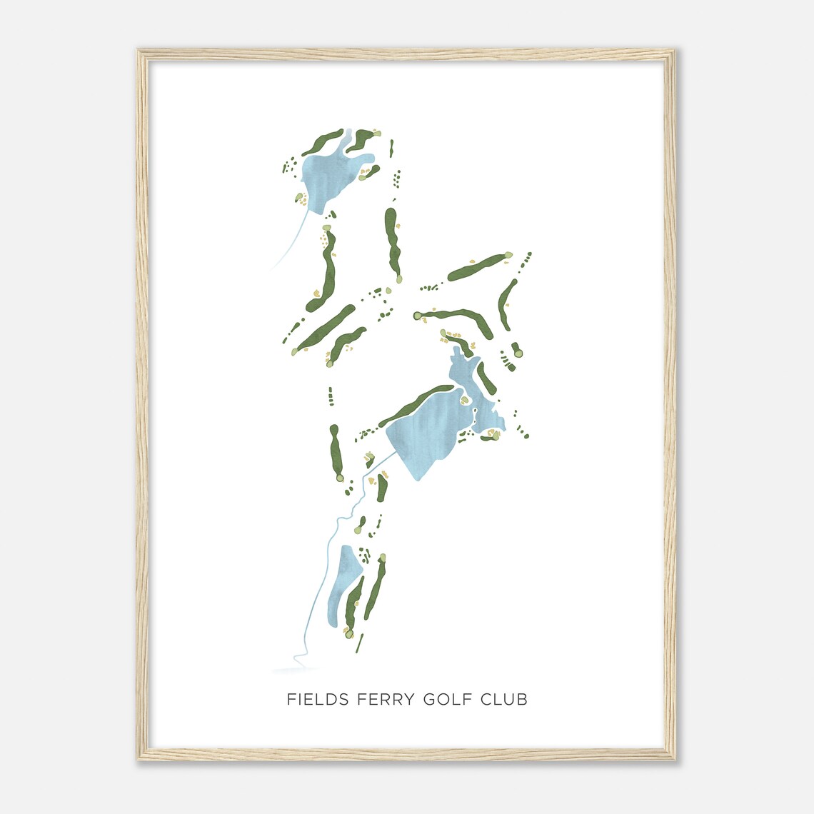 Fields Ferry Golf Club Georgia Modern Watercolor Map Golfer Gift Golf Wall Art Golf Poster Print Course Layout - Image 2