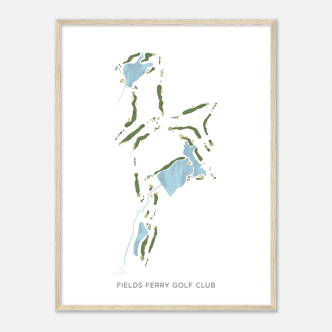 Fields Ferry Golf Club Watercolor Layout Golf Course Map Poster - Image 2