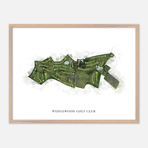 Wedgewood Golf Club In Lanark Pennsylvania Classic Watercolor Map Golfer Gift Golf Wall Art Golf Poster Print Course Layout