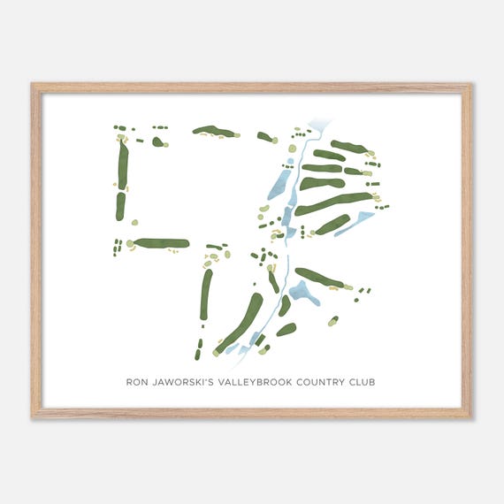 Ron Jaworskis Valleybrook Country Club In Blackwood New Jersey Modern Watercolor Map Golfer Gift Golf Wall Art Golf Poster Print