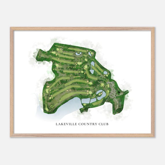 Lakeville Country Club In Lakeville Massachusetts Classic Watercolor Map Golfer Gift Golf Wall Art Golf Poster Print Course Layout
