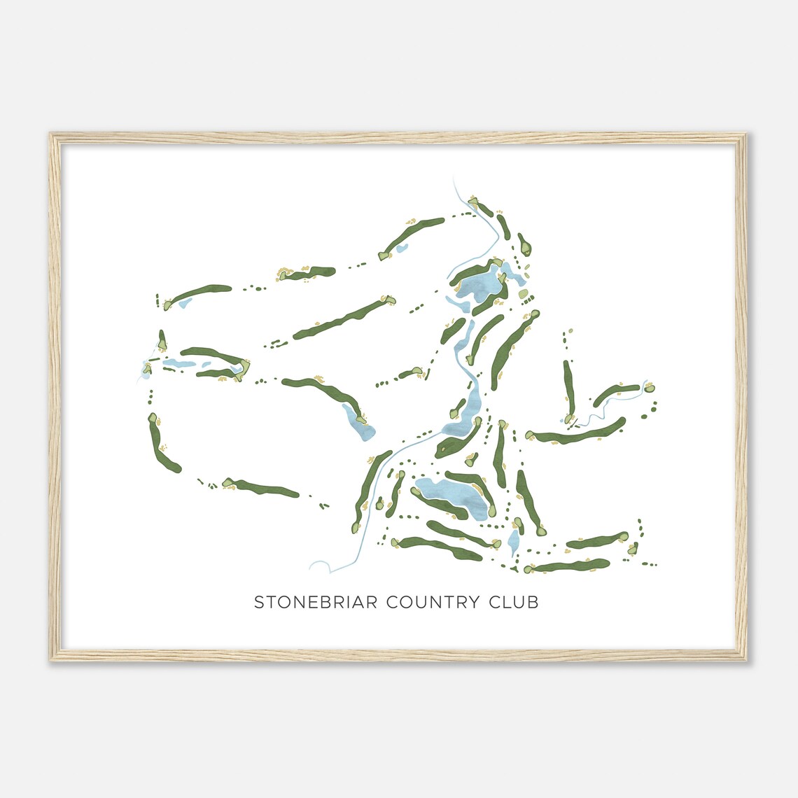 Stonebriar Country Club Texas Modern Watercolor Map Art Poster - Image 2