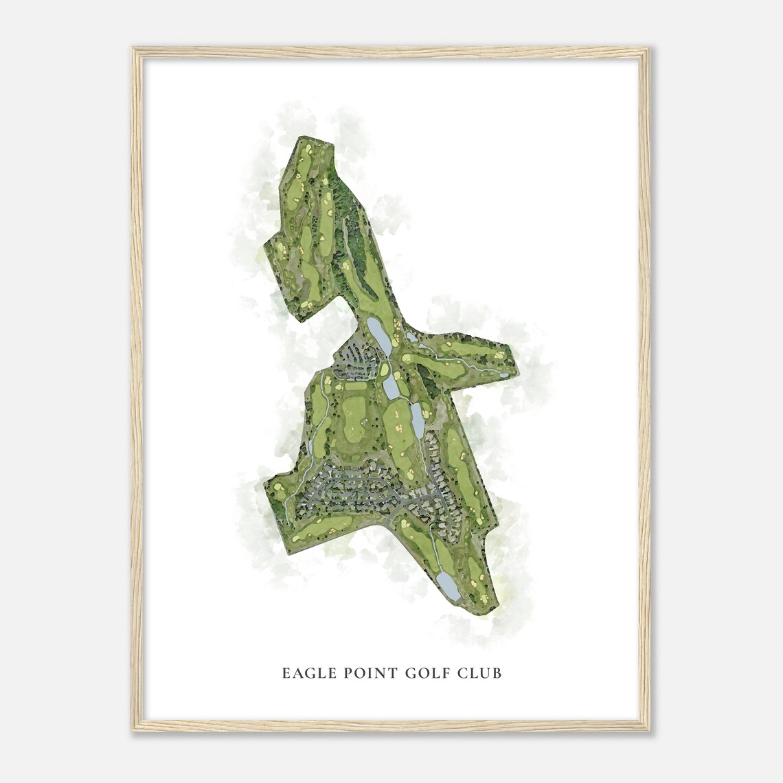 Eagle Point Golf Club Oregon Classic Watercolor Map Golfer Gift Golf Wall Art Golf Poster Print Course Layout