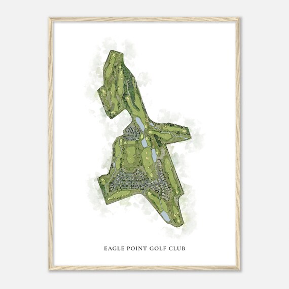 Eagle Point Golf Club Oregon Classic Watercolor Map Golfer Gift Golf Wall Art Golf Poster Print Course Layout