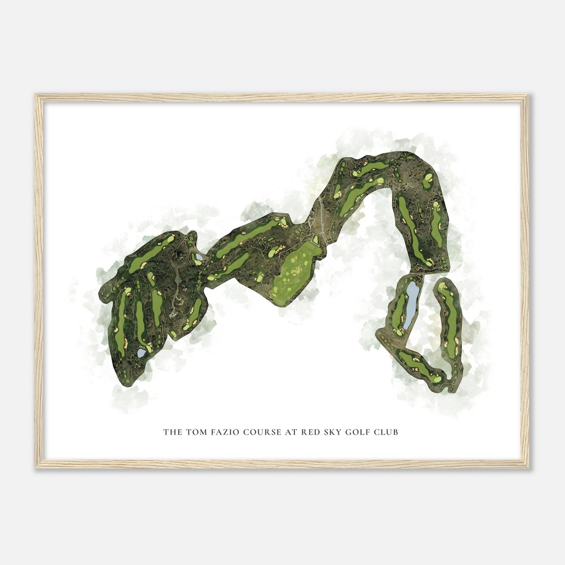 The Tom Fazio Course at Red Sky Golf Club Watercolor Map Gift Poster - Image 2