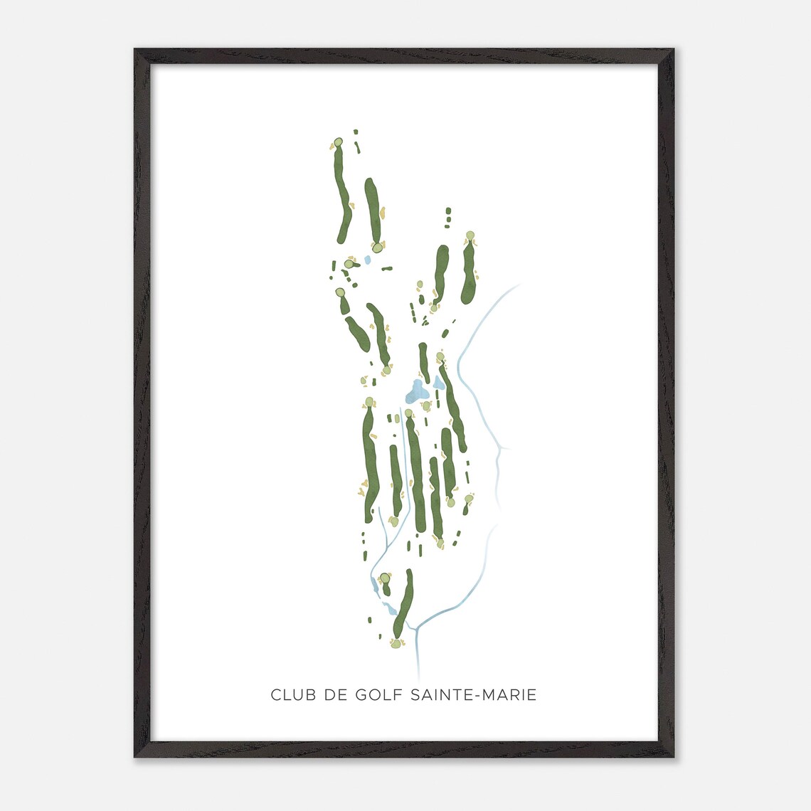 Club de Golf Sainte-Marie Sainte-Marie Canada Modern Watercolor Course Map Poster - Image 2