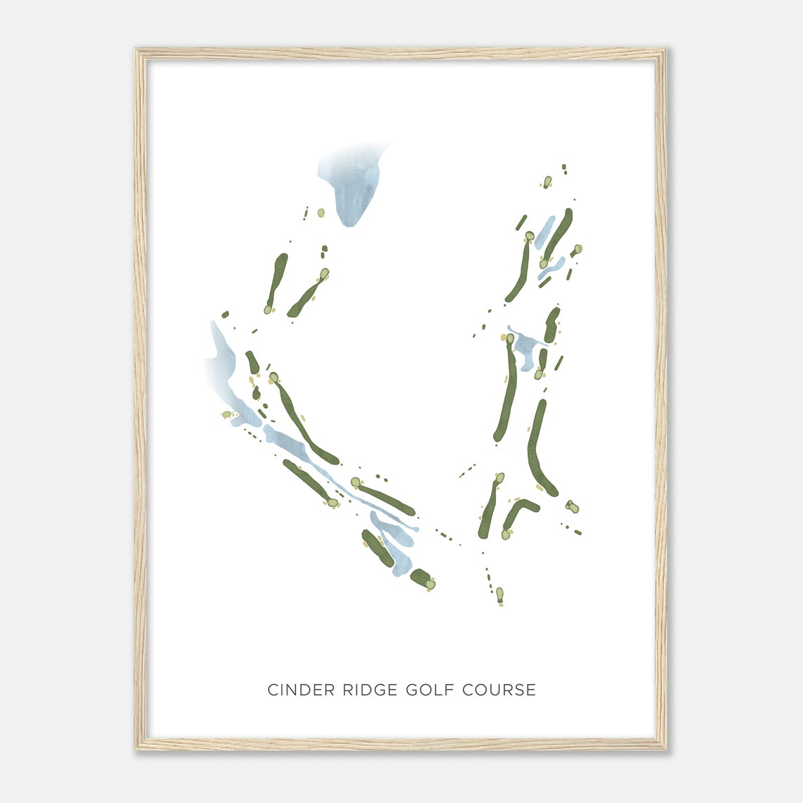 Cinder Ridge Golf Course Illinois Modern Watercolor Map Golfer Gift Golf Wall Art Golf Poster Print Course Layout - Image 2