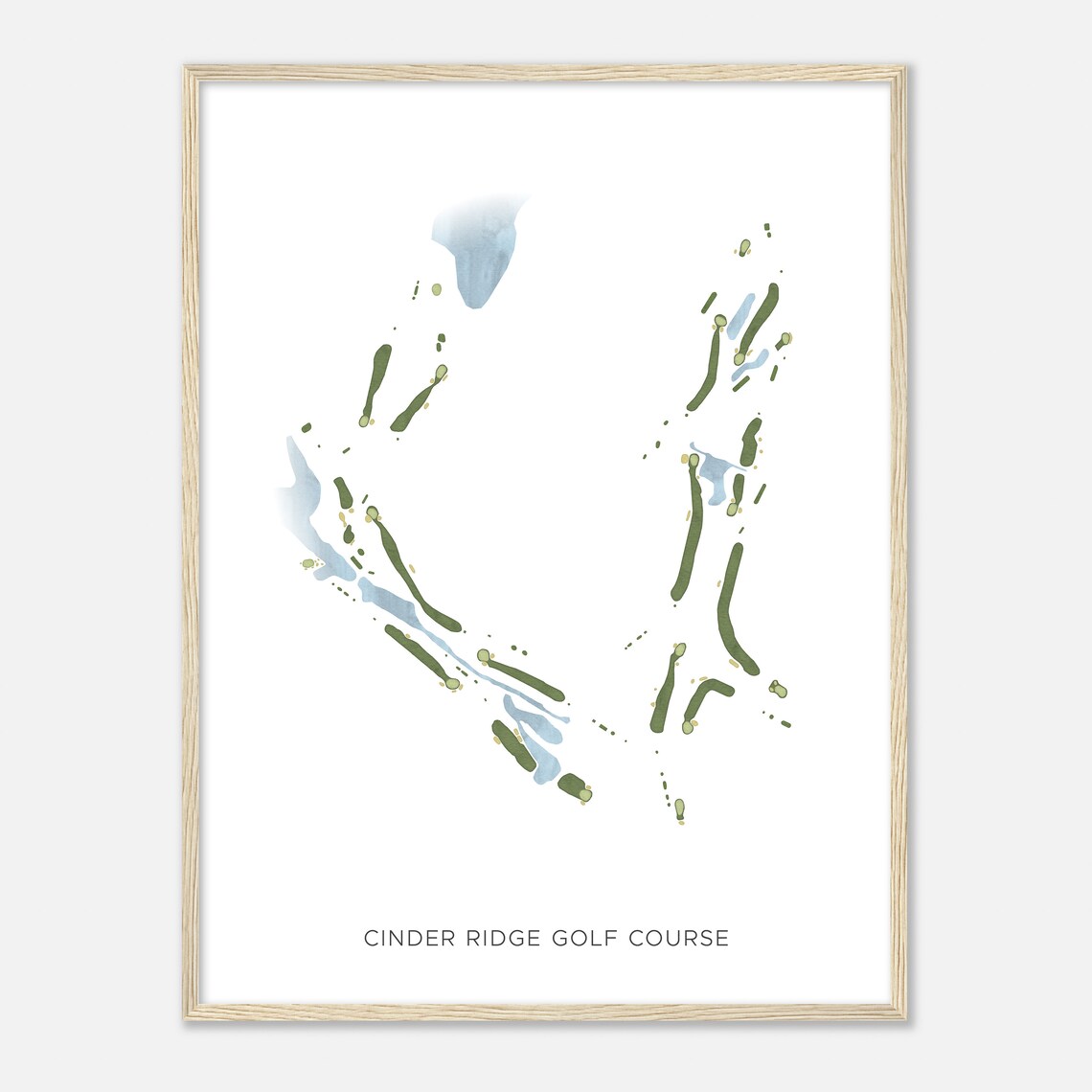 Cinder Ridge Golf Course Modern Watercolor Course Map Wall Art - Image 2