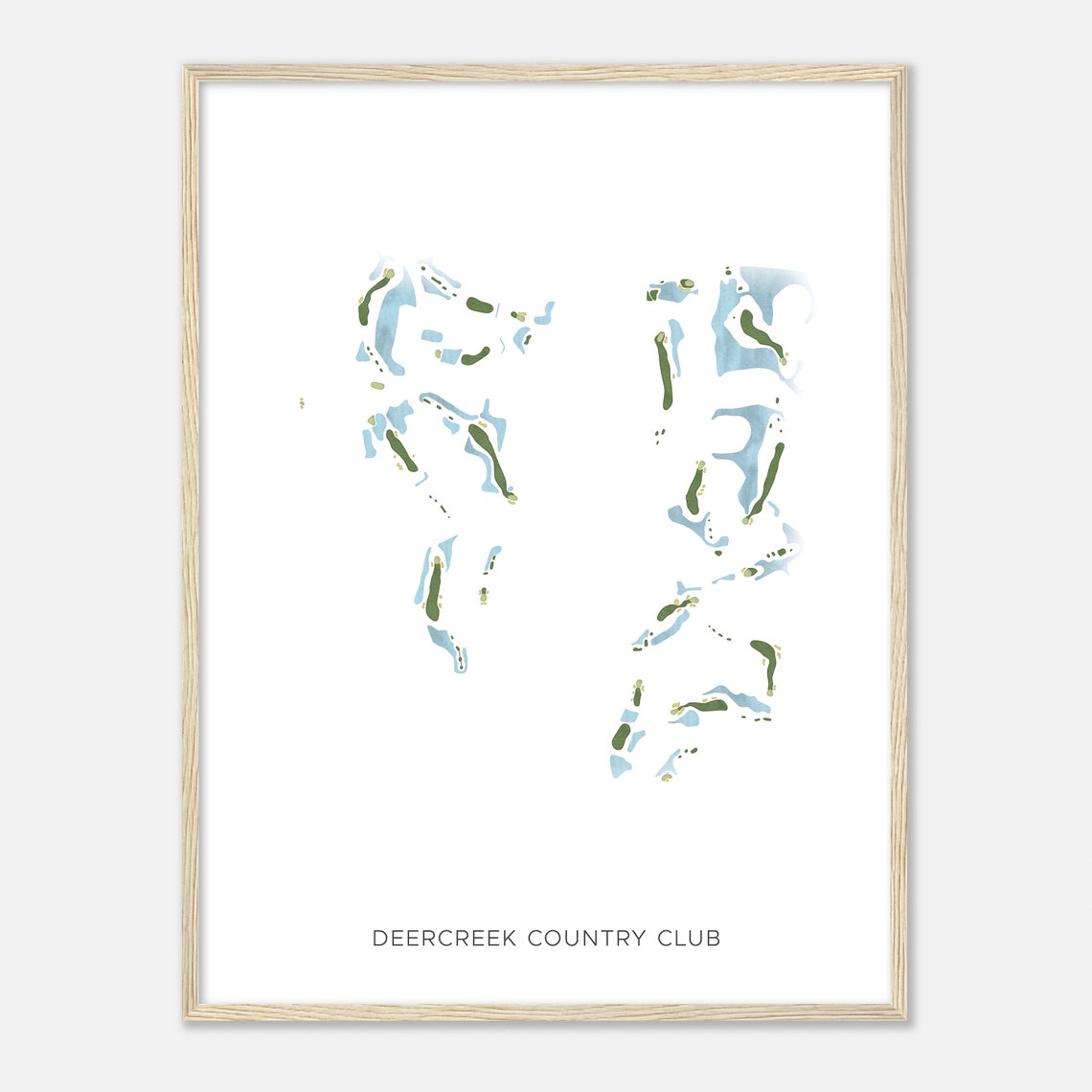 Deercreek Country Club Florida Modern Watercolor Map Art Poster - Image 2