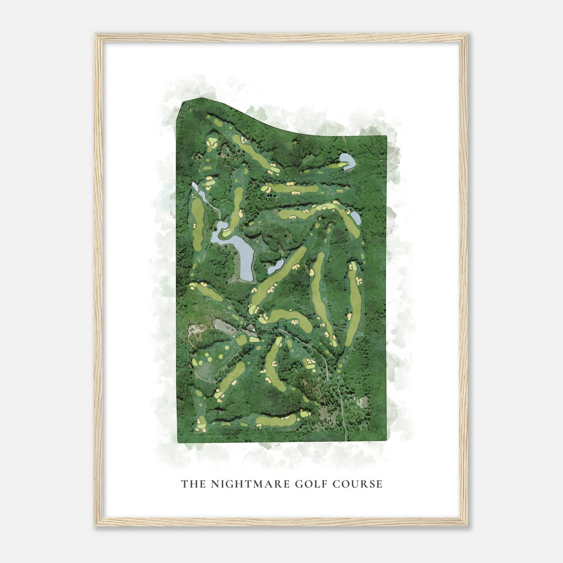The Nightmare Golf Course Classic Watercolor Map Gift Poster - Image 2