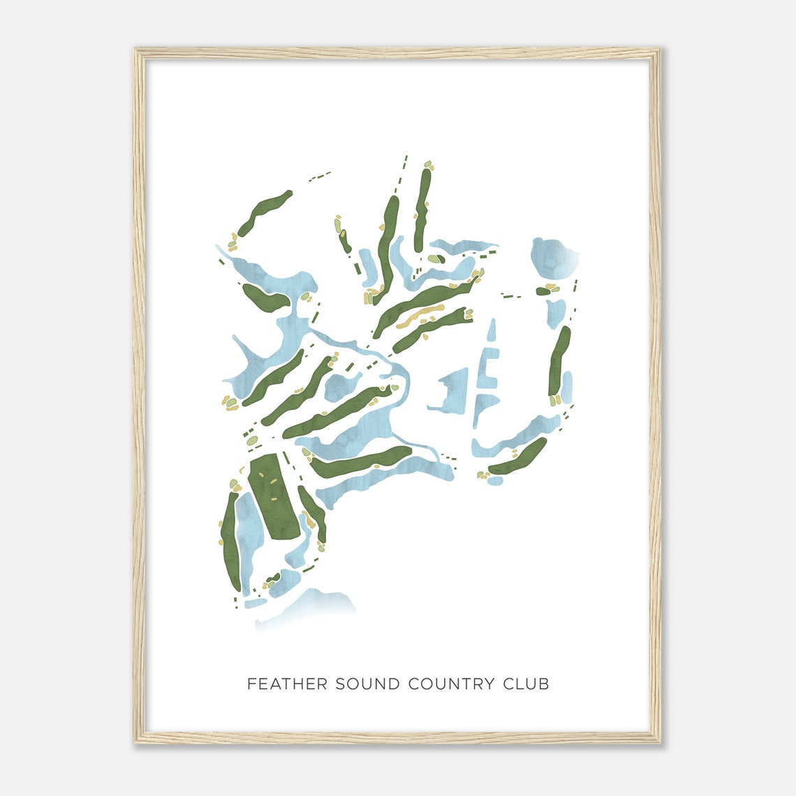 Feather Sound Country Club Florida Modern Watercolor Map Poster - Image 2
