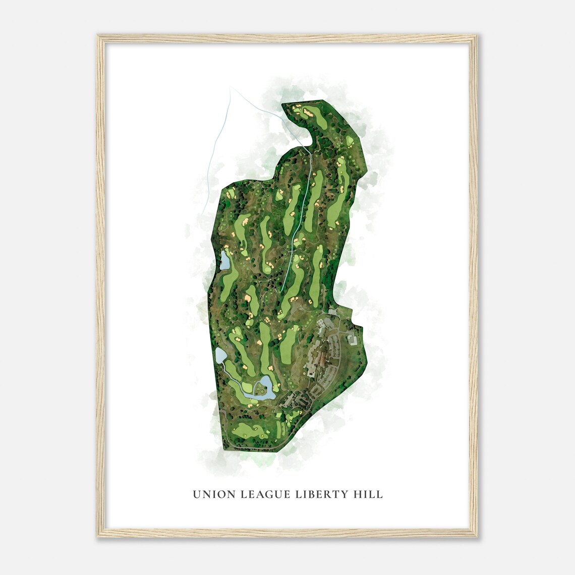Union League Liberty Hill Classic Watercolor Golf Map Poster - Image 2