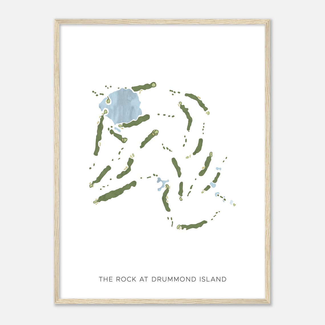 The Rock At Drummond Island Golf Modern Watercolor Map Poster - Image 2