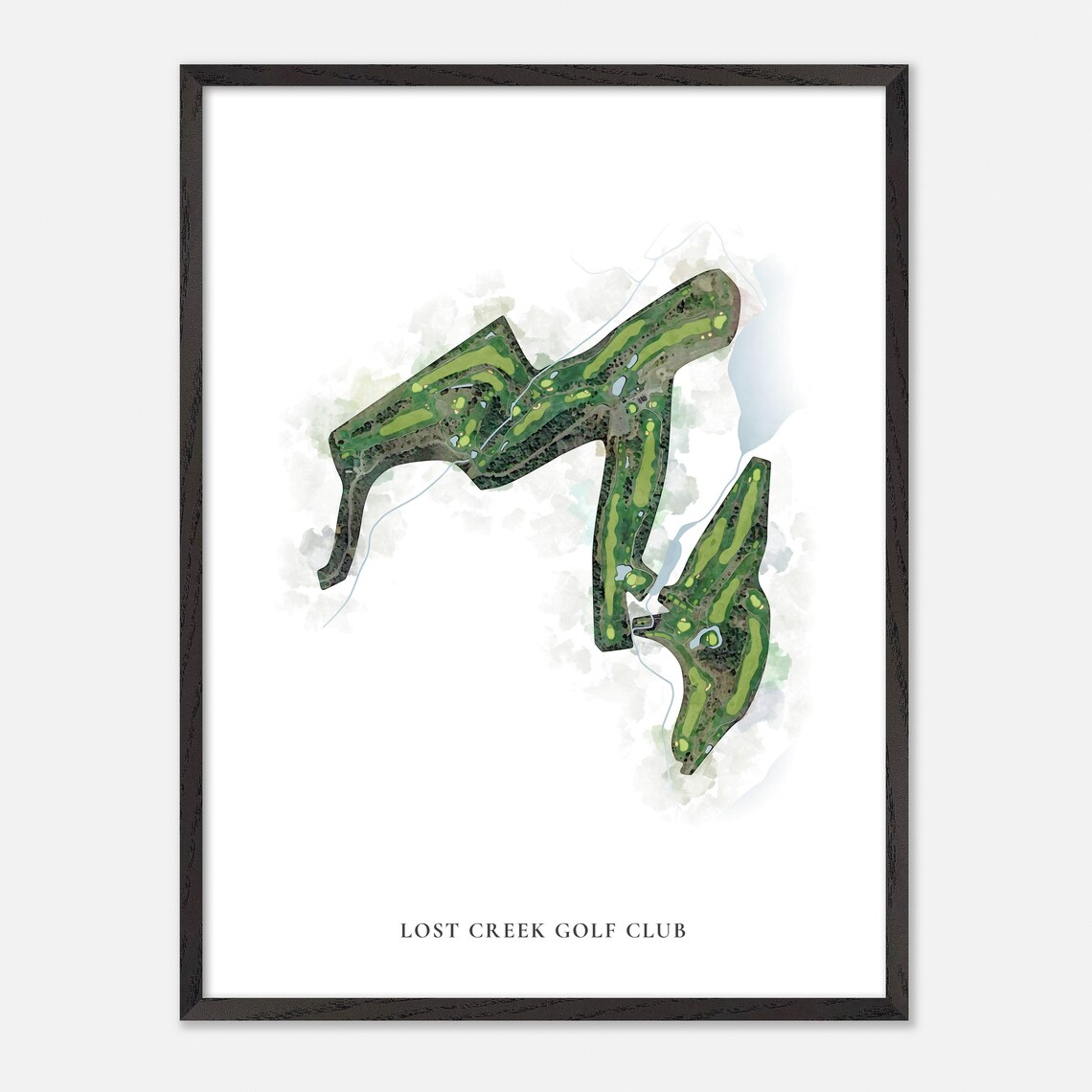 Lost Creek Golf Club Classic Aerial Watercolor Golf Map Poster - Image 2