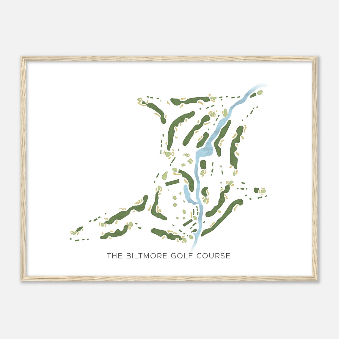 The Biltmore Golf Course Florida Modern Watercolor Course Map Poster - Image 2