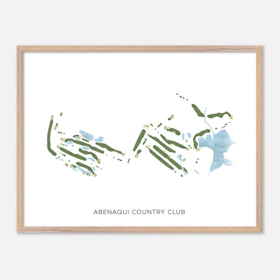 Abenaqui Country Club In Rye Beach New Hampshire Modern Watercolor Map Golfer Gift Golf Wall Art Golf Poster Print Course Layout