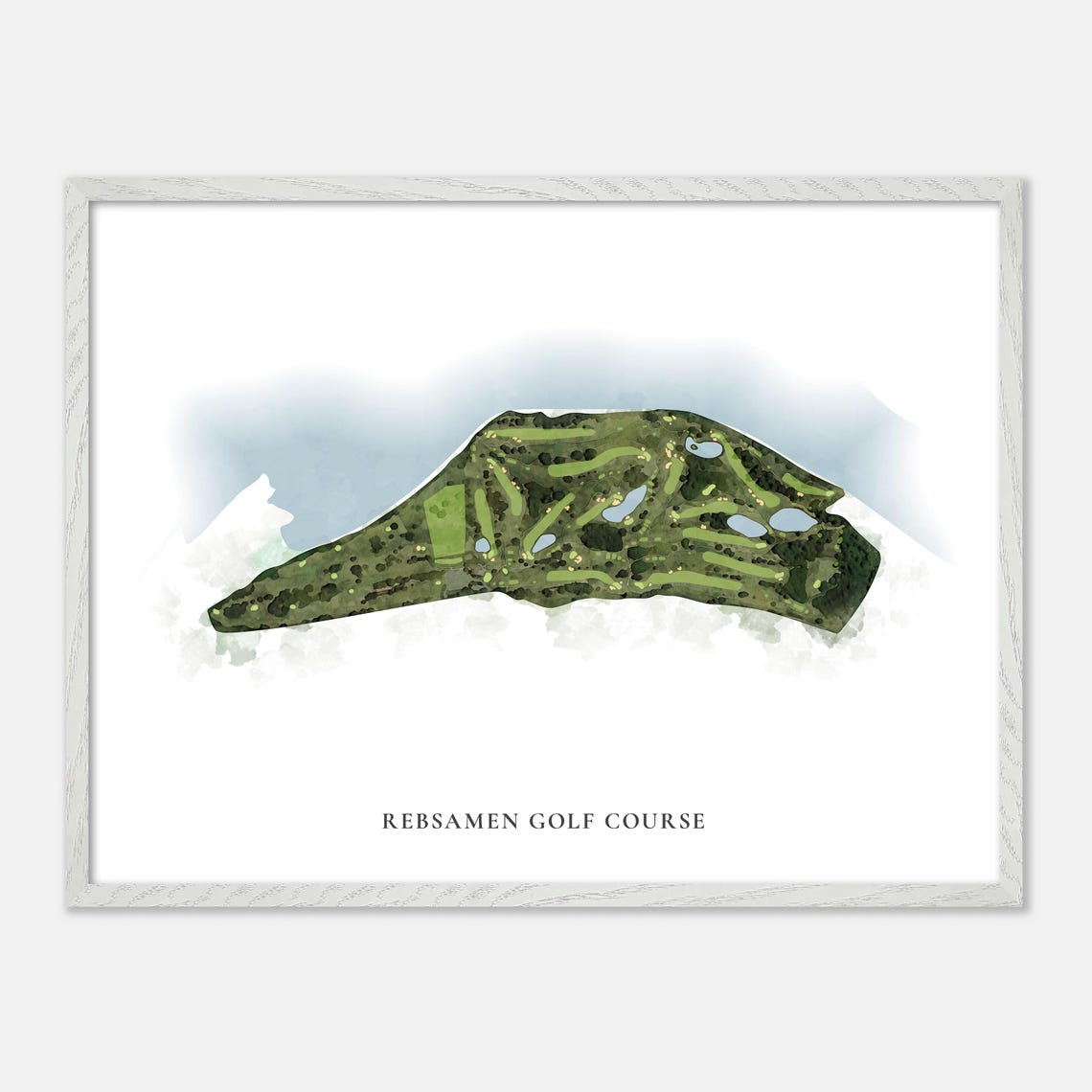 Rebsamen Golf Course Classic Watercolor Fairway Layout Poster - Image 4
