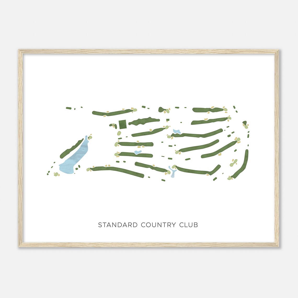 Standard Country Club Modern Watercolor Golf Course Map Poster - Image 2