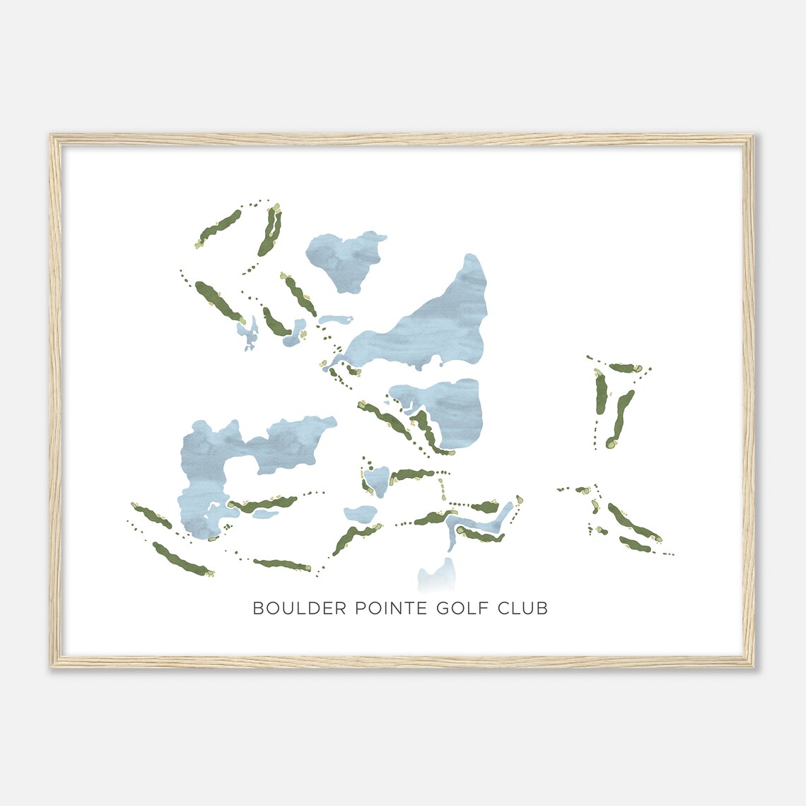 Boulder Pointe Golf Club Michigan Modern Watercolor Map Golfer Gift Golf Wall Art Golf Poster Print Course Layout - Image 2